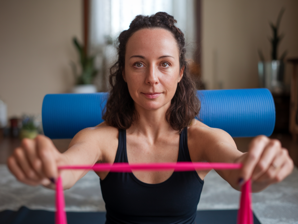 Routine de 10 minutes avec élastique pour réduire les douleurs lombaires après une journée assise